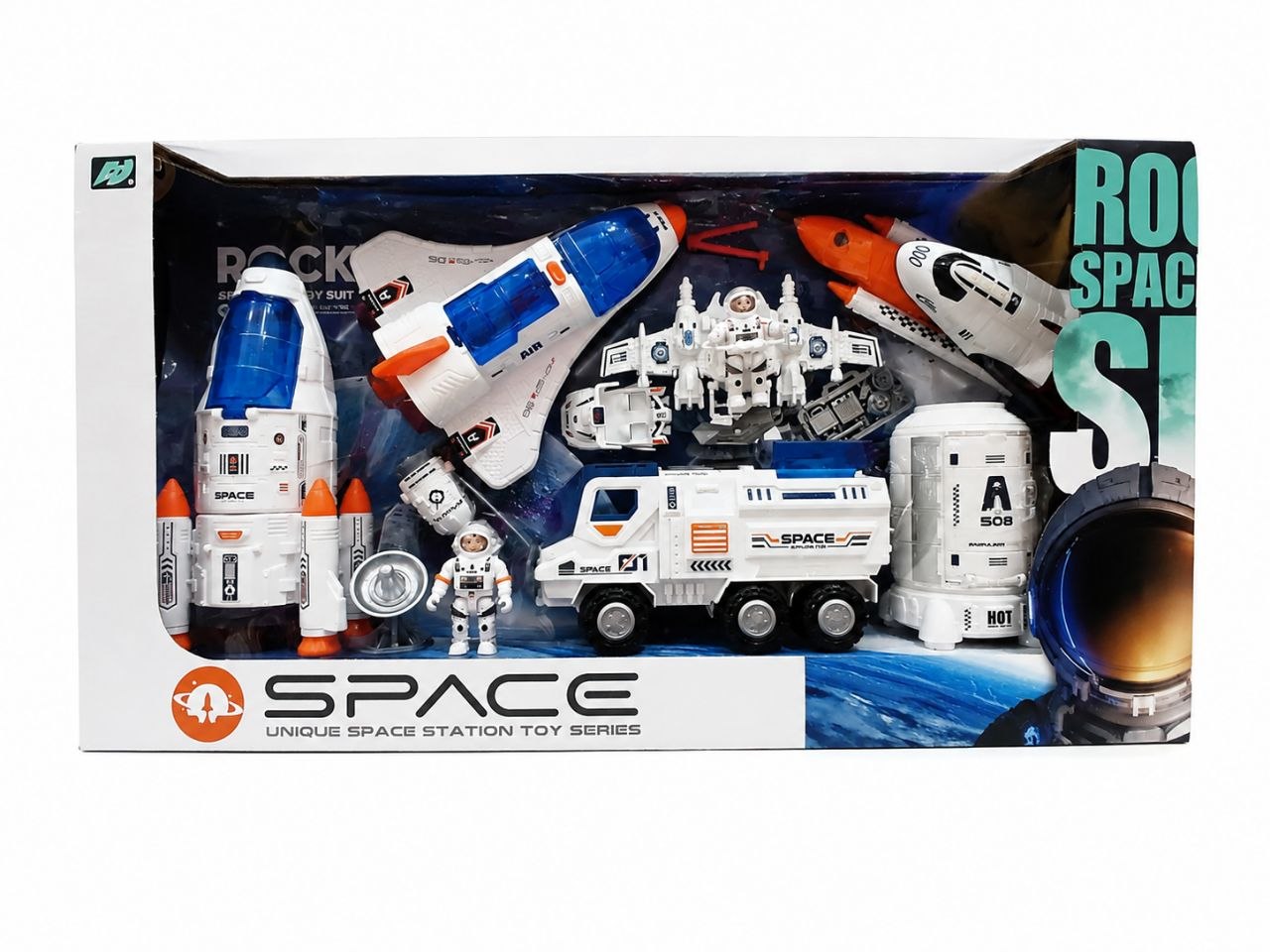 ست اسباب بازی فضایی Space Station شامل شاتل، موشک، سفینه، فضانورد و ماشین فضایی